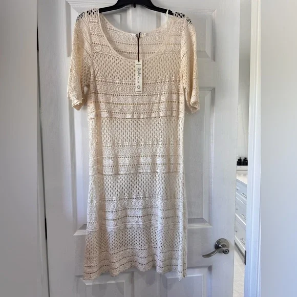 solitaire lace dress White Eyelet Embroidered Maxi Dress